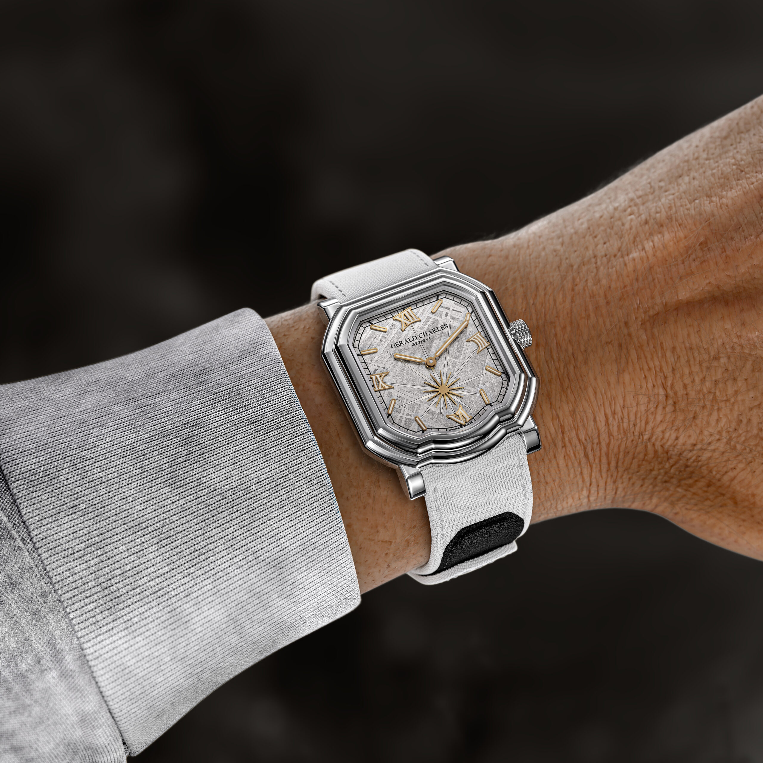 Gerald Charles Maestro 2.0 Meteorite Silver am Handgelenk getragen